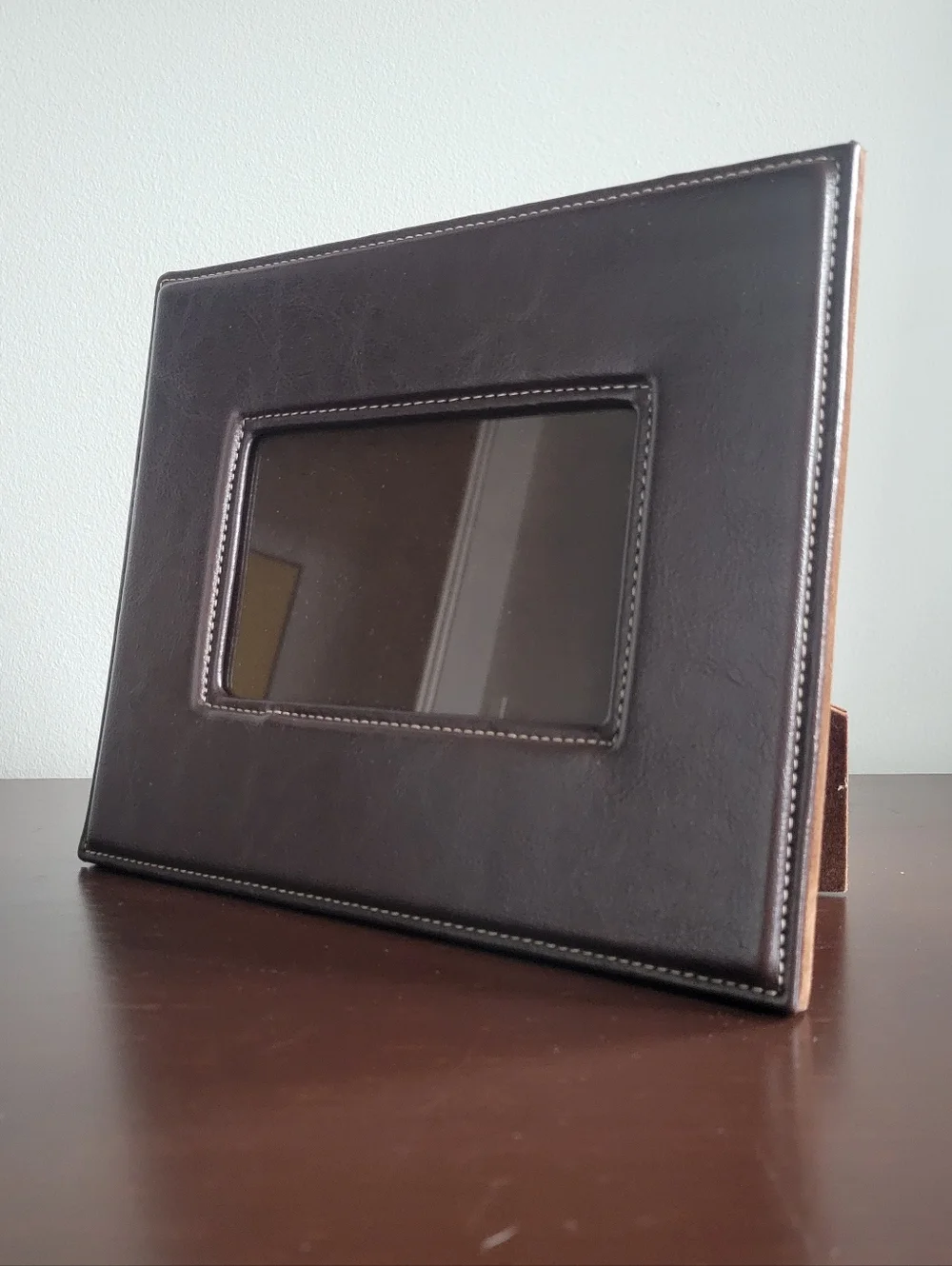 Faux Leather Chocolate Brown Photo Frame, 8